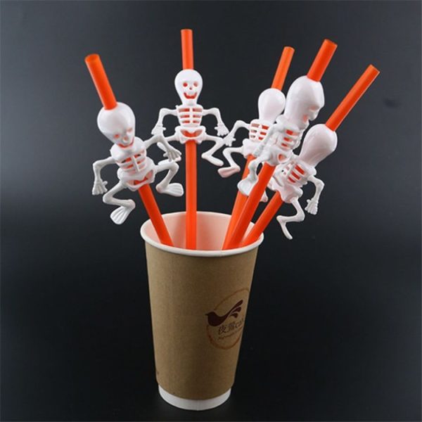 5 PCS Halloween Party Supplies Pumpkin Straw Straw Decoration (28CM Orange) - Image 3