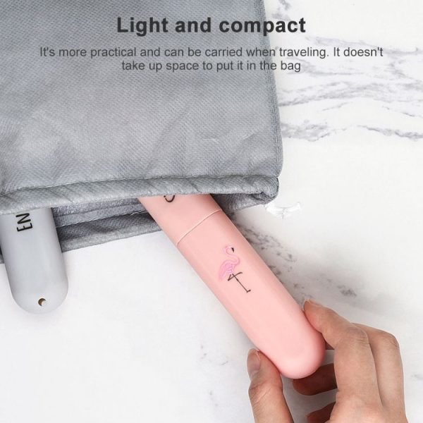 Creative Pattern Portable Toothbrush Box Travel Wash Box Toothbrush Storage Box (Flamingo) - Image 3