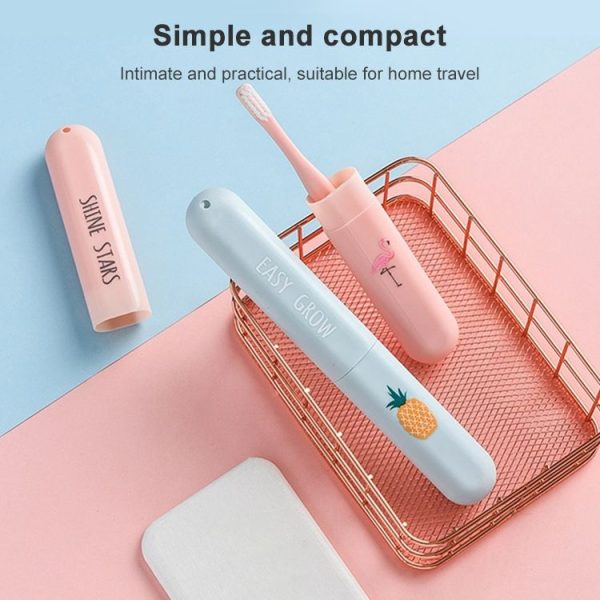 Creative Pattern Portable Toothbrush Box Travel Wash Box Toothbrush Storage Box (Flamingo) - Image 5