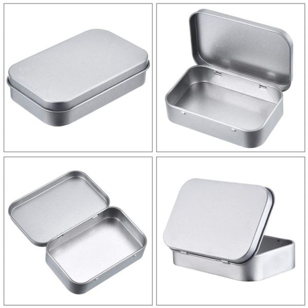 11.5x8.5x2.2cm Rectangular Metal Storage Box Tinplate Business Card Storage Box (Conjoined Flip) - Image 4