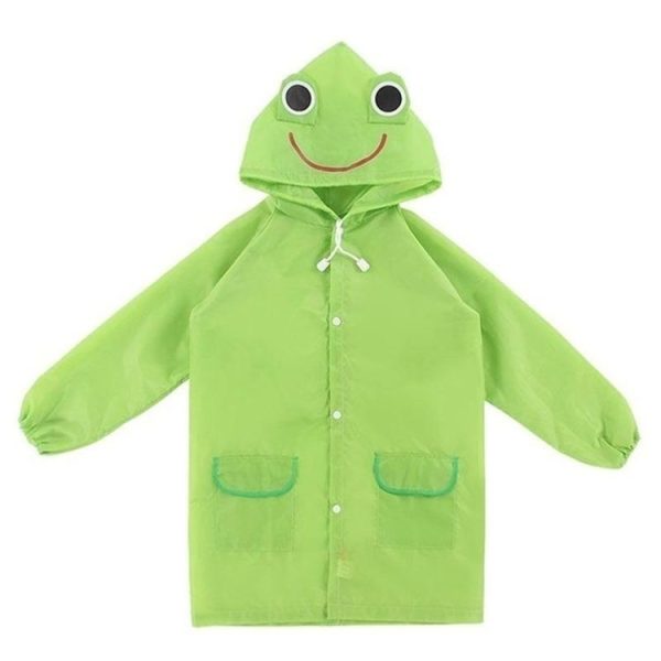 Outdoor Cute Waterproof Kids Rain Coat Kids Animal Style (Green)