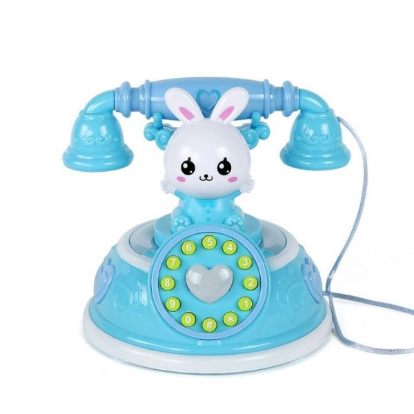 Children Retro Cartoon Telephone Early Education Story Machine Simulation Telephone Toy (Blue) - Image 2