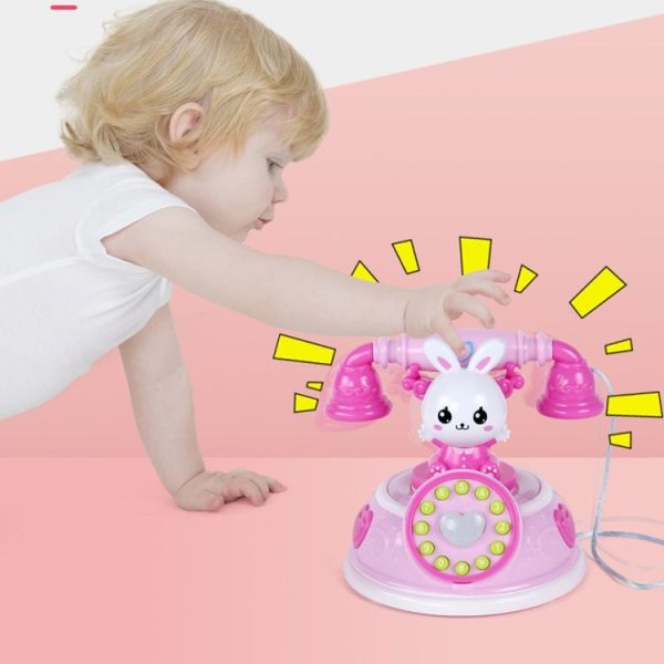 Children Retro Cartoon Telephone Early Education Story Machine Simulation Telephone Toy (Blue) - Image 5