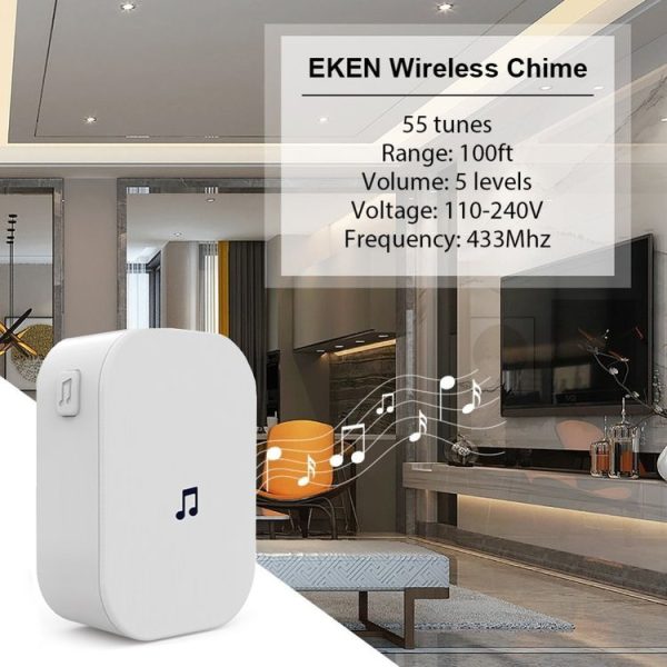 M2D Wireless WiFi Doorbell Jingle Machine Intelligent Doorbell Voice Intercom Bell, Plug Standard: EU Plug (White) - Image 4