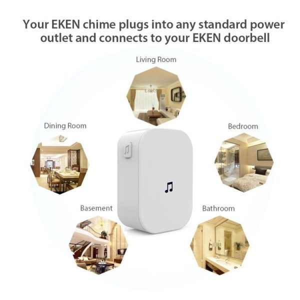 M2D Wireless WiFi Doorbell Jingle Machine Intelligent Doorbell Voice Intercom Bell, Plug Standard: EU Plug (White) - Image 6