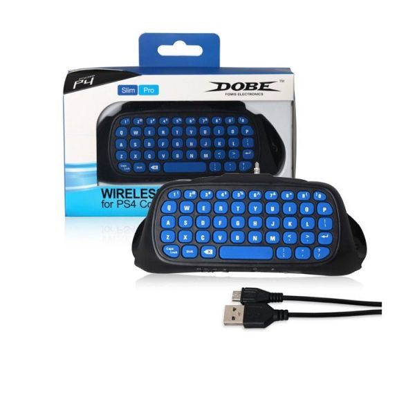 DOBE TP4-022 2.4G Wireless Controller Keyboard ABS Game Keyboard for PS4 / Slim (Blue)