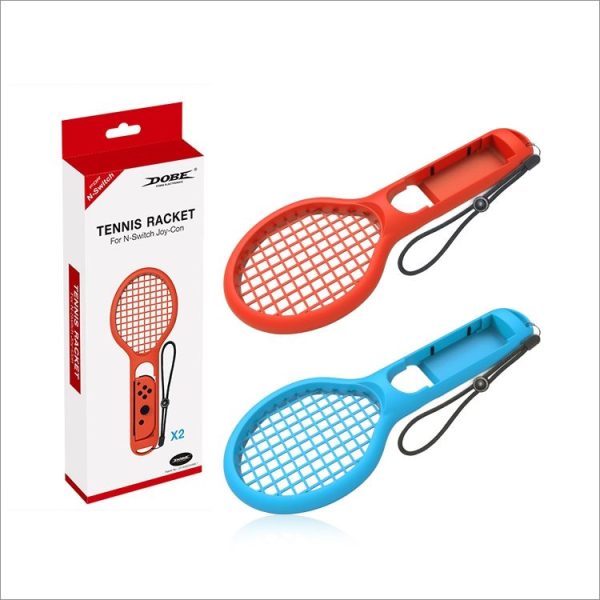BODE Left and Right Small Handle Tennis Racket NS Game Grip Sports Game Handle TNS1843 for Switch (Red and blue) - Image 2