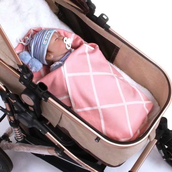 Soft Swaddle Wrap Blankets Newborn Sofa Bedding (Black) - Image 7