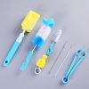 7PCS / Set Bottle Sponge Cleaning Brush Tools Straw Brush Set (Blue) - Image 2
