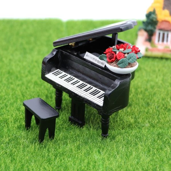 1: 12 Mini House Toy Simulation Grand Piano Decoration (White) - Image 5