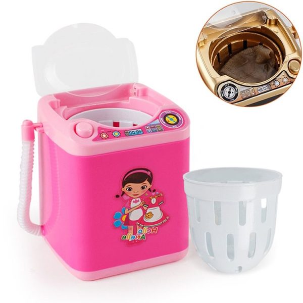 Mini Multifunction Kids Washing Machine Toy Beauty Sponge Brushes Washer (Pink)