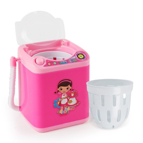 Mini Multifunction Kids Washing Machine Toy Beauty Sponge Brushes Washer (Pink) - Image 2