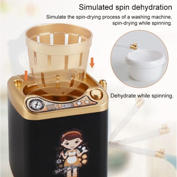 Mini Multifunction Kids Washing Machine Toy Beauty Sponge Brushes Washer (Pink) - Image 5