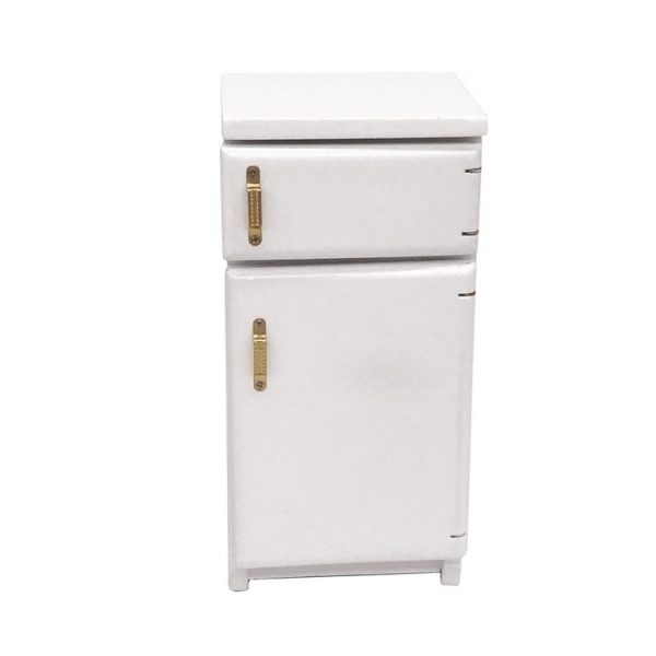 1: 12 Doll House Mini Kitchen Model Refrigerator (White) - Image 2