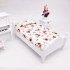 1: 12 Mini House Toy Simulation Bedroom White Single Bed (White) - Image 3