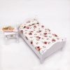 1: 12 Mini House Toy Simulation Bedroom White Single Bed (White) - Image 4
