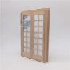 2 PCS 1: 12 Dollhouse DIY Mini Door and Window Material Simple 28 Grids Double Ppen Door - Image 4