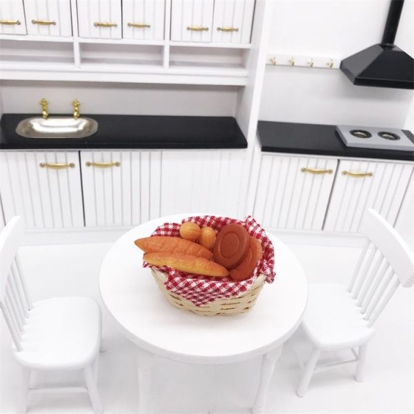 3 PCS 1: 12 Mini Dollhouse Furniture Kitchen Supplies Micro-food Play Bread Box Basket - Image 2