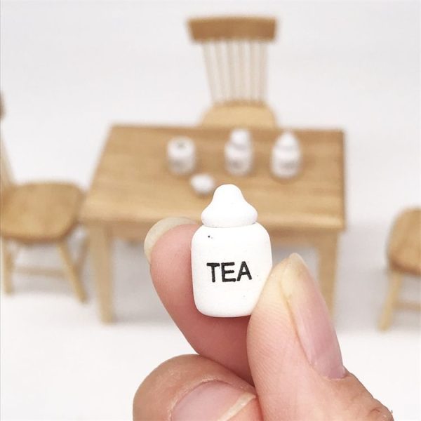 3 Sets 1: 12 Mini Doll House Dollhouse Miniatures Furniture Food Play Tea Salt Jar 4 PCS / Set - Image 3