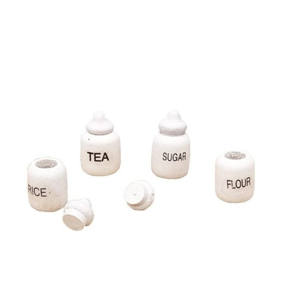 3 Sets 1: 12 Mini Doll House Dollhouse Miniatures Furniture Food Play Tea Salt Jar 4 PCS / Set - Image 5