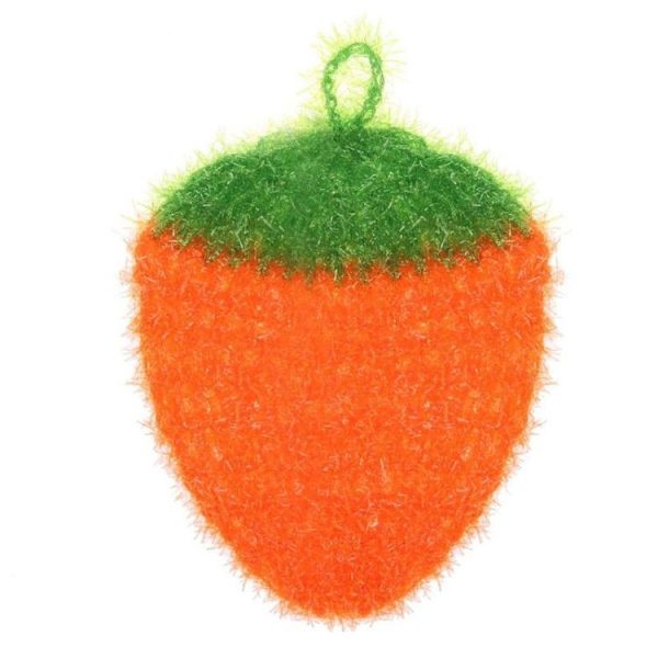 Cute Strawberry Dishcloth Polyester Fiber Dishrag Washing Cloth Clean Towel Home Kitchen Cleaning Tools (Orange) - Image 2