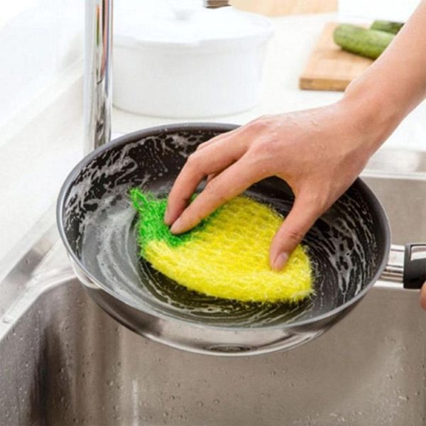 Cute Strawberry Dishcloth Polyester Fiber Dishrag Washing Cloth Clean Towel Home Kitchen Cleaning Tools (Orange) - Image 5