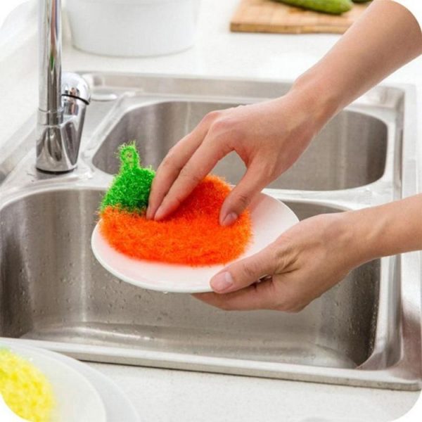 Cute Strawberry Dishcloth Polyester Fiber Dishrag Washing Cloth Clean Towel Home Kitchen Cleaning Tools (Orange) - Image 6