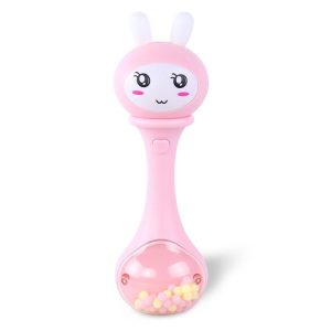 Baby Shaker Sand Hammer Toy Dynamic Rhythm Stick Baby Rattles Kids Musical Party Favor Musical Instrument Toys (Pink)