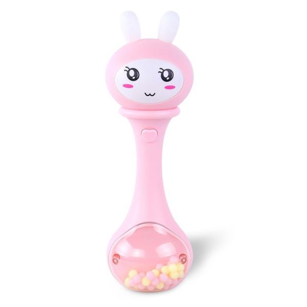 Baby Shaker Sand Hammer Toy Dynamic Rhythm Stick Baby Rattles Kids Musical Party Favor Musical Instrument Toys (Pink)
