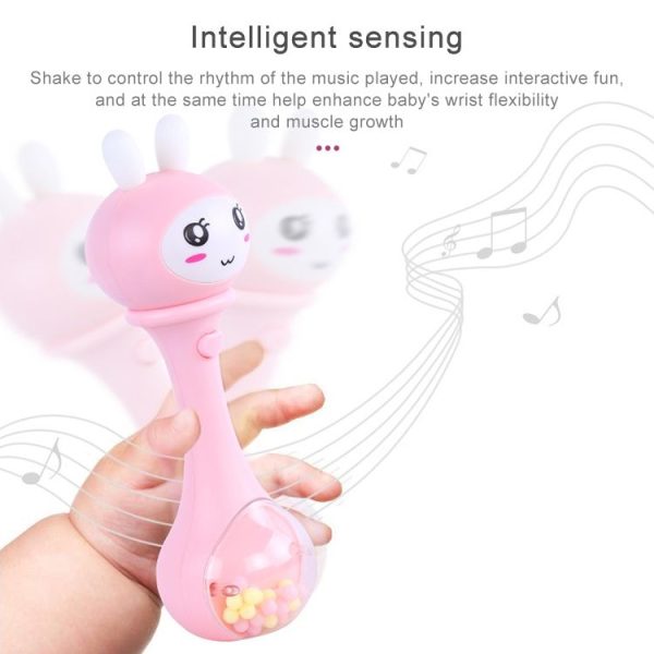 Baby Shaker Sand Hammer Toy Dynamic Rhythm Stick Baby Rattles Kids Musical Party Favor Musical Instrument Toys (Pink) - Image 5