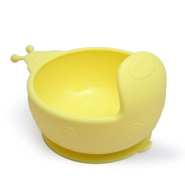 Snail Shape Silicone Baby Suction Bowl Slip Resistant Learning Feeding Tableware Baby Dinnerware Set (Yellow) - Image 2