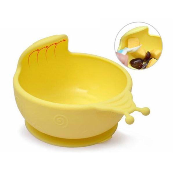 Snail Shape Silicone Baby Suction Bowl Slip Resistant Learning Feeding Tableware Baby Dinnerware Set (Yellow) - Image 4