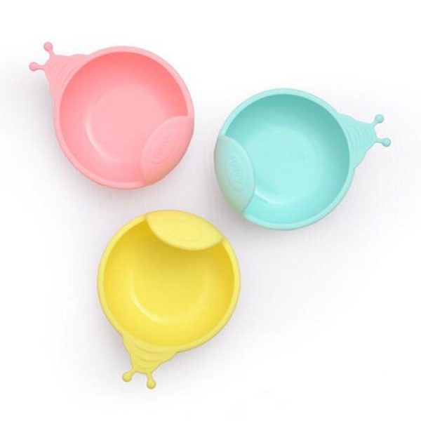 Snail Shape Silicone Baby Suction Bowl Slip Resistant Learning Feeding Tableware Baby Dinnerware Set (Yellow) - Image 5