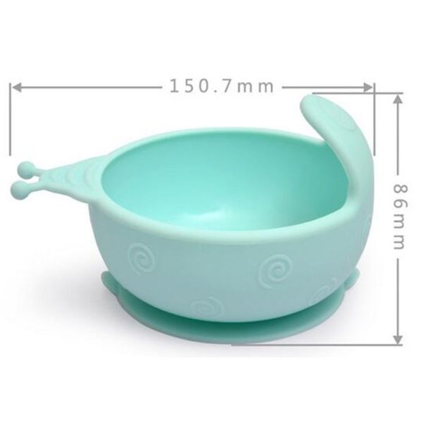 Snail Shape Silicone Baby Suction Bowl Slip Resistant Learning Feeding Tableware Baby Dinnerware Set (Yellow) - Image 6