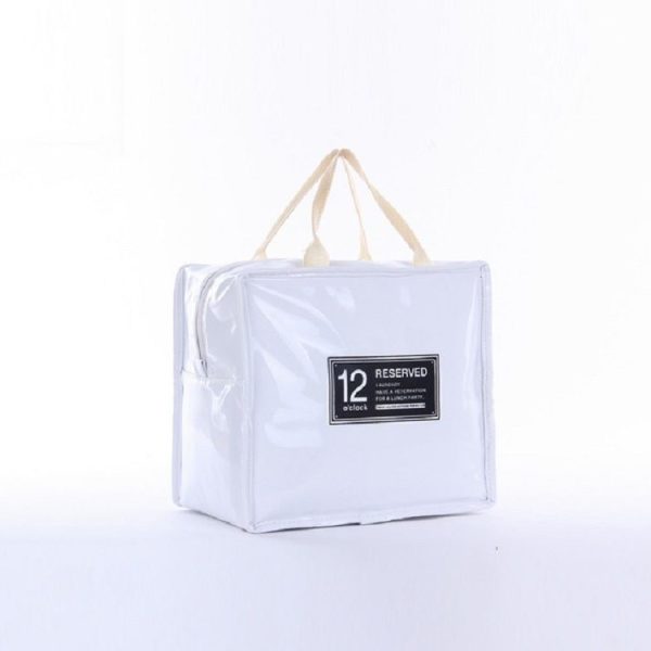 Portable Cold Insulation Portable Waterproof Lunch Box Bag (White)