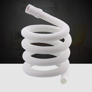 18mm Diameter Plastic Drain Pipe Water Outlet Extension Hose with Clamp for Semi-automatic Washing Machine / Air Conditioner, Size: 1m Length