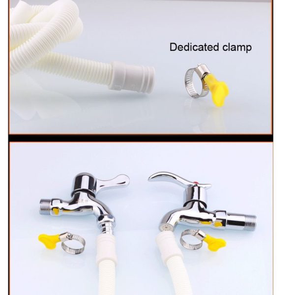 18mm Diameter Plastic Drain Pipe Water Outlet Extension Hose with Clamp for Semi-automatic Washing Machine / Air Conditioner, Size: 2m Length - Image 4