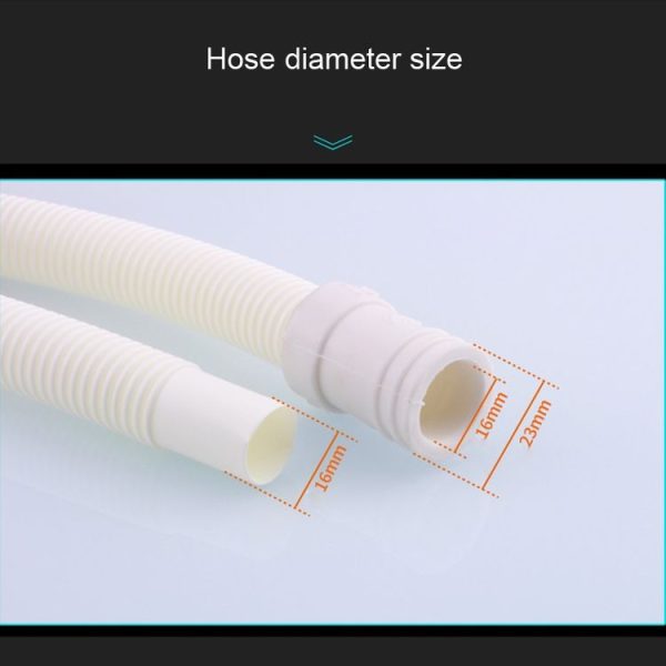 18mm Diameter Plastic Drain Pipe Water Outlet Extension Hose with Clamp for Semi-automatic Washing Machine / Air Conditioner, Size: 2m Length - Image 6