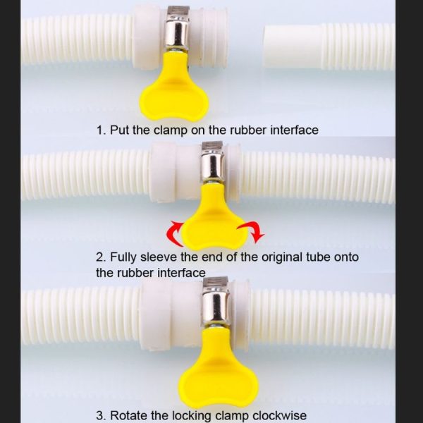 18mm Diameter Plastic Drain Pipe Water Outlet Extension Hose with Clamp for Semi-automatic Washing Machine / Air Conditioner, Size: 2m Length - Image 7