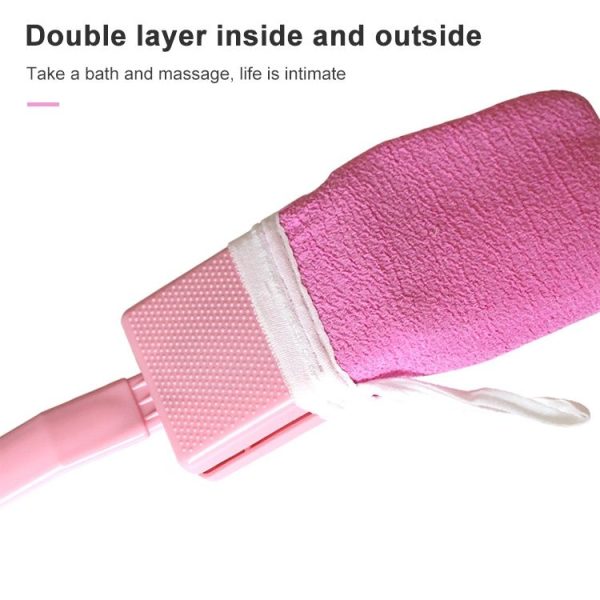 Long Handle Hanging Skin Massage Rubbing Body Exfoliation Brushes (Pink) - Image 3
