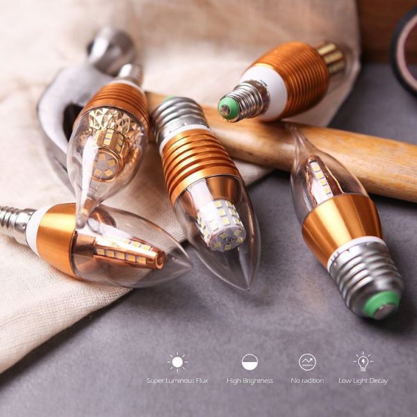 5W 12W E14 Small Screw Crystal Chandelier Energy-Saving Lamp, Random Style Delivery (Warm Light) - Image 5