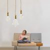 E27 Spiral Port Single Head Energy-saving High-brightness Copper Chandelier Lamp Holder Ceiling Plate without Light Source