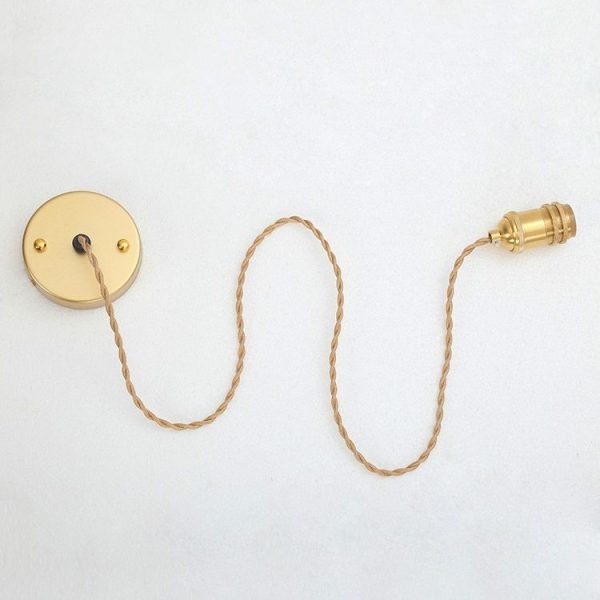 E27 Spiral Port Single Head Energy-saving High-brightness Copper Chandelier Lamp Holder Ceiling Plate without Light Source - Image 2