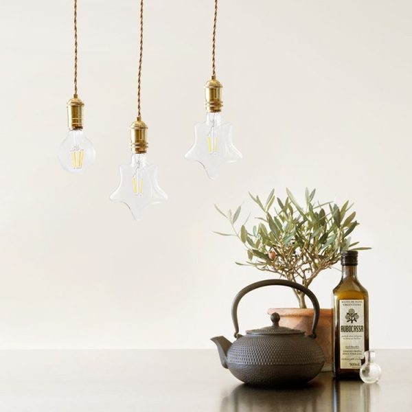 E27 Spiral Port Single Head Energy-saving High-brightness Copper Chandelier Lamp Holder Ceiling Plate without Light Source - Image 3