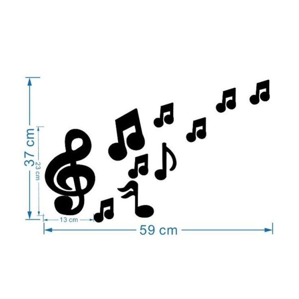 3D Musical Notes Acrylic Mirrors Wall Sticker Home Decor Living Room Wall Decoration Art DIY Wall Stickers (Gold) - Image 6