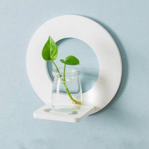 Room Wall Decoration Paste Indoor Pendant Green Plant Hanging Flower (Round Shelf)