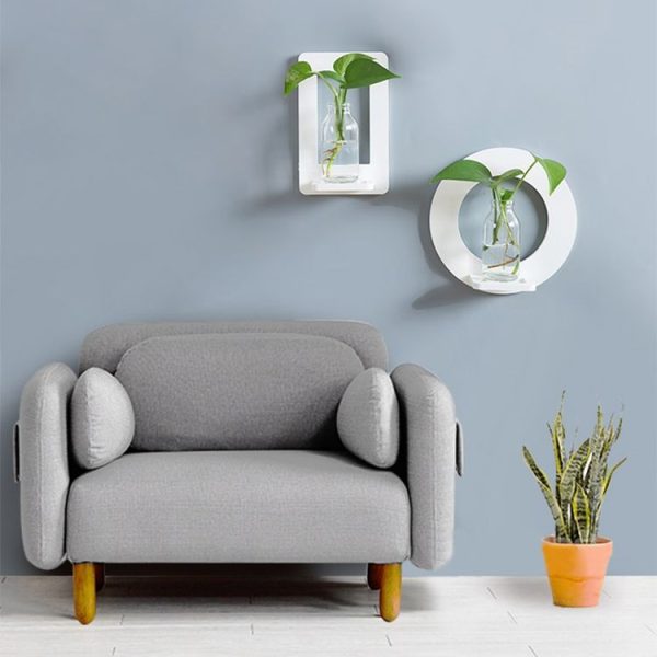 Room Wall Decoration Paste Indoor Pendant Green Plant Hanging Flower (Round Shelf) - Image 5