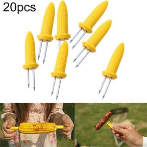20 PCS Creative Fashion Corn Needle Stainless Steel Portable Barbecue Needle Tool