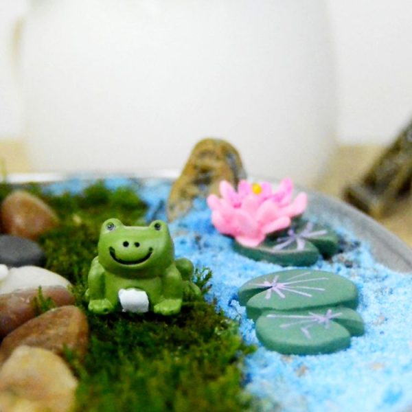 3 PCS Mini Gardening Frog Lotus Leaf Moss Succulent Micro-landscape DIY Resin Decoration - Image 4