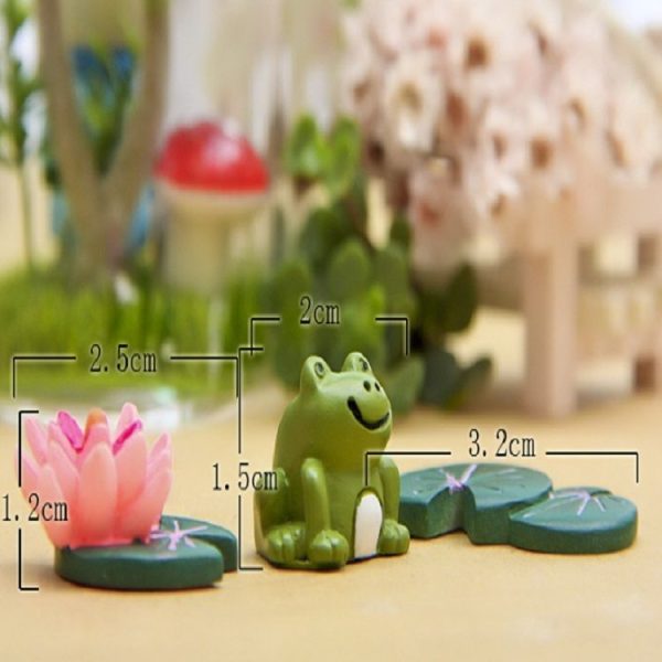 3 PCS Mini Gardening Frog Lotus Leaf Moss Succulent Micro-landscape DIY Resin Decoration - Image 6